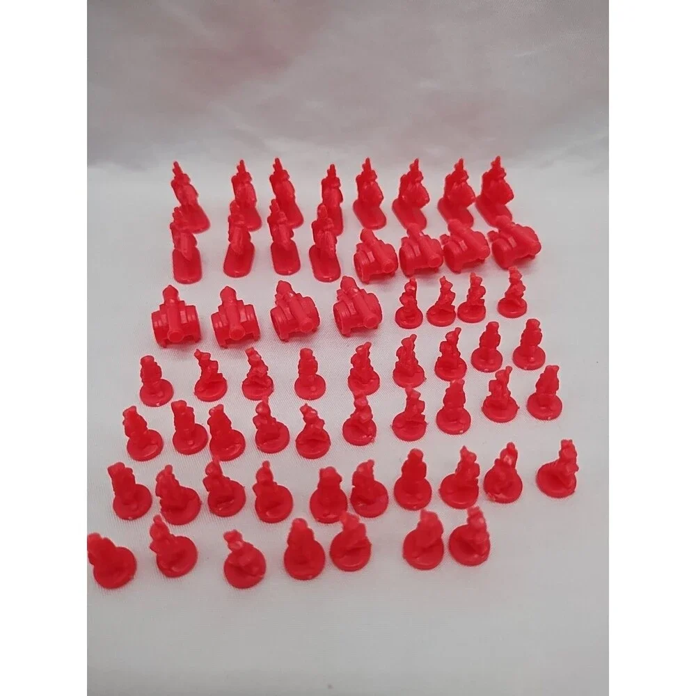 Set Of (60) 1993 Risk Red Board Game Player Pieces